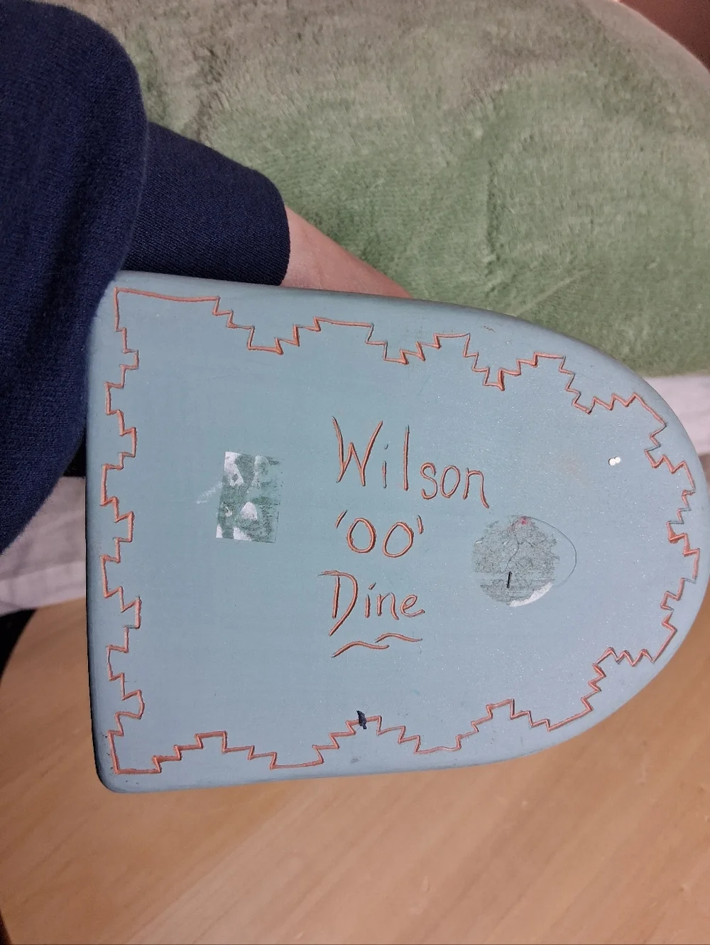 Vintage Navajo Pottery Vase & Business Card Holder Signed Wilson Dine 2000